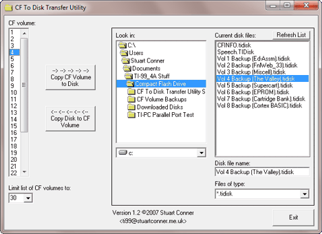 CF To Disk Transfer Utility screenshot
